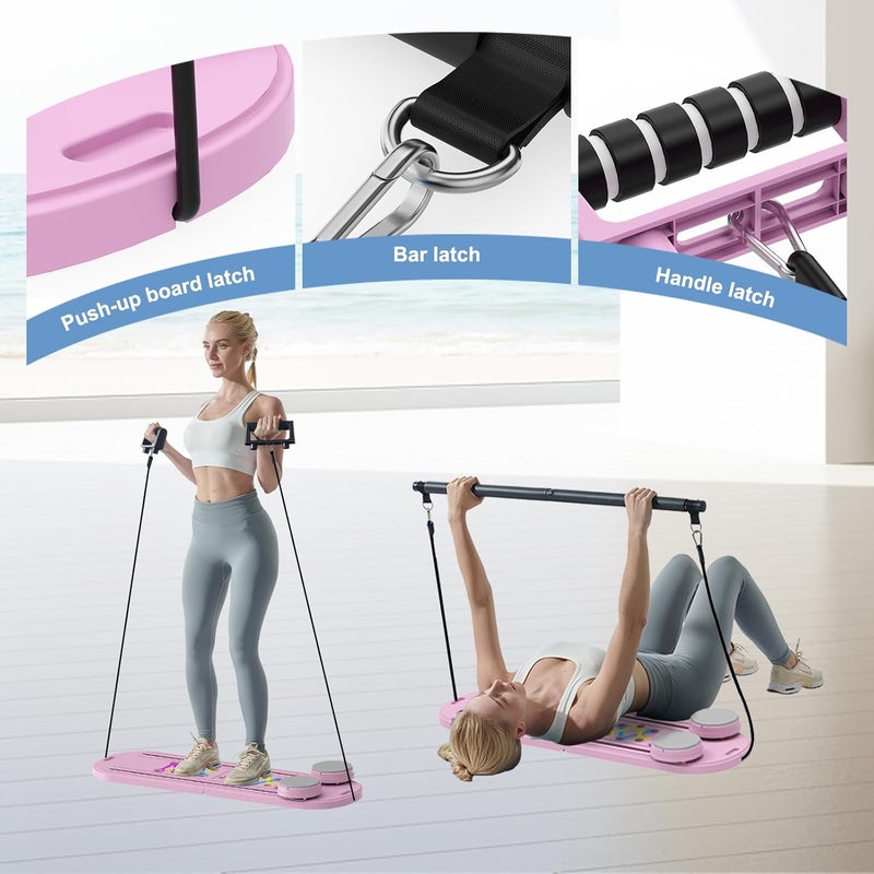 Lpter Pilates Board - 2025 Updated Pilates Reformer Machine Set, Multi-Purpose Foldable Pilates Reformer Board for Home, 6 in 1 Pilates Sliding Board - Image 4